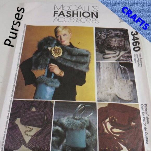 McCalls 3460 Sewing Pattern Fashion Accessories 5 styles Purses, Scarves, Bags - Picture 1 of 10